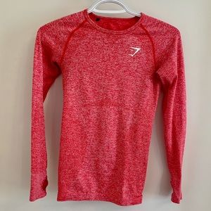 Pink gym shark Athletic long sleeve